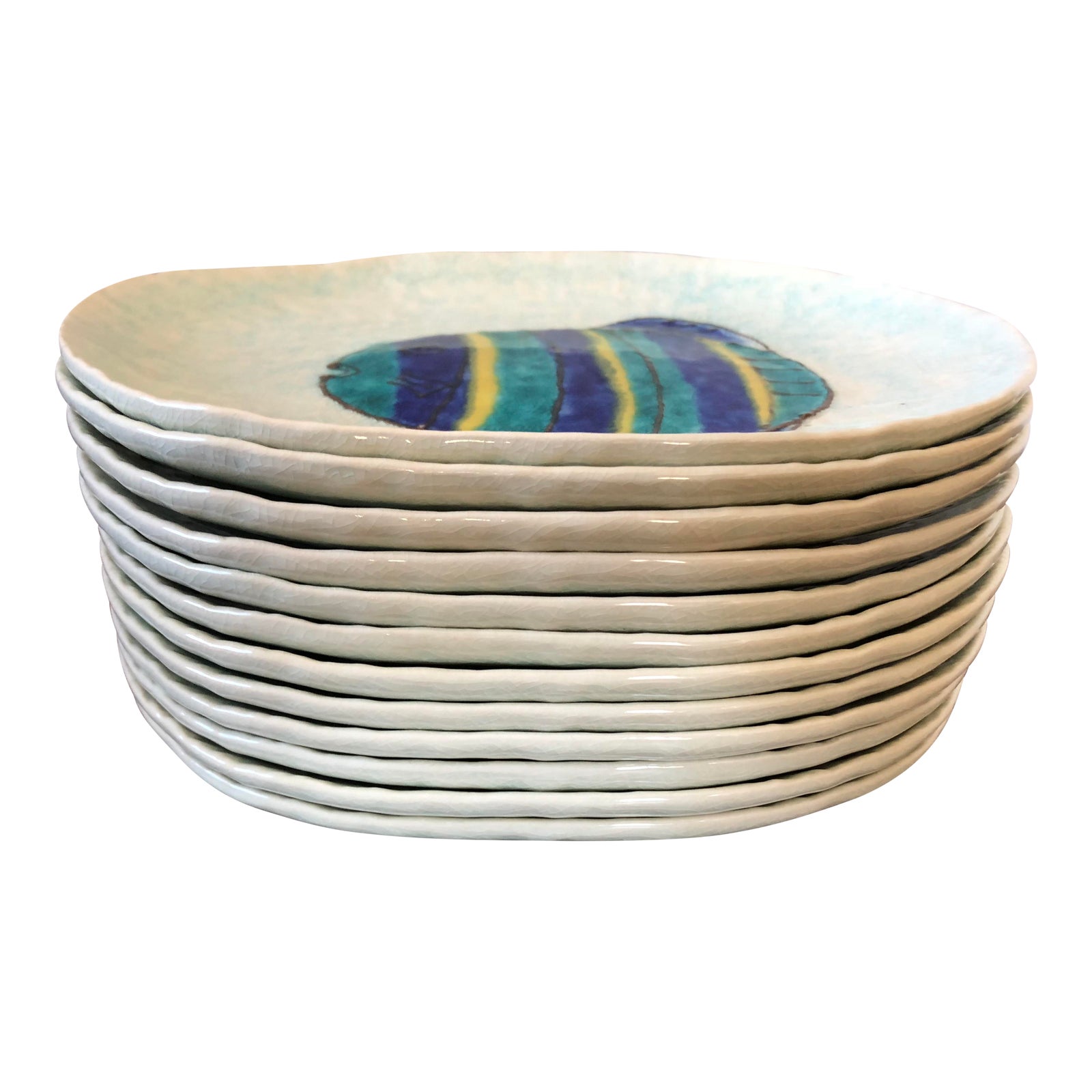 Vintage Kotobuki San Francisco Japanese Fish Plates Set of 12 Chairish