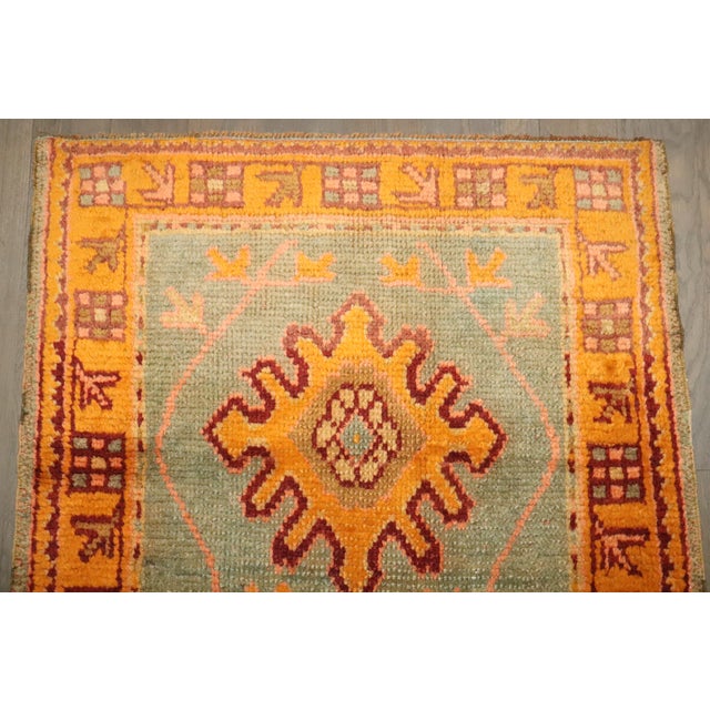 Textile Set of Antique Turkish Oushak Small Square Rugs - 3' x 3'2" For Sale - Image 7 of 12