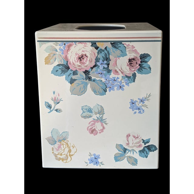 Vintage Shabby Chic Cottage Style Floral Tissue Box Cover For Sale In Charlotte - Image 6 of 11
