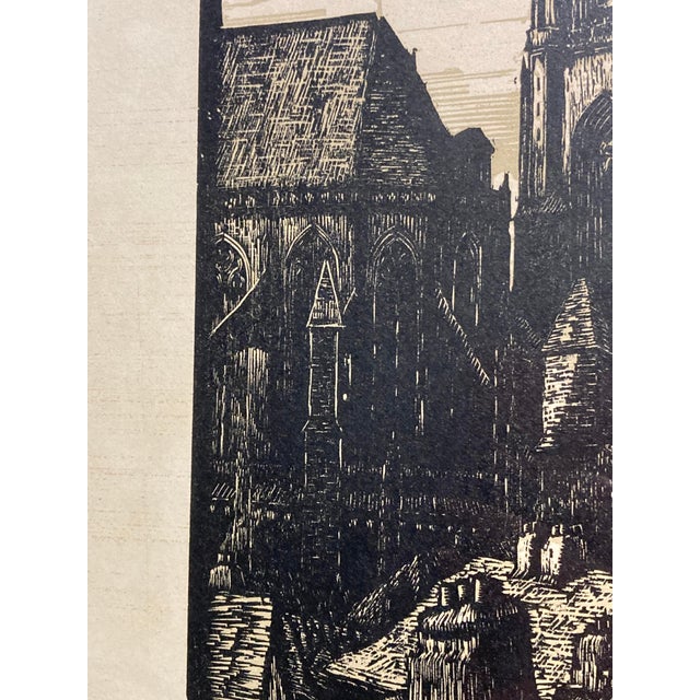 Jean Ferrieu, Rodez Cathedral, 1950s, Paper, Framed For Sale - Image 11 of 14
