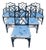 Faux Turquoise Chinese Chippendale Dining Chairs, Set of Six For Sale