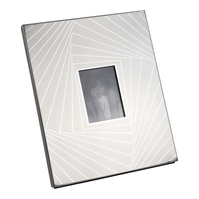 Umberto Mascagni Silvered Aluminum Picture Frame, Italy 1970s For Sale