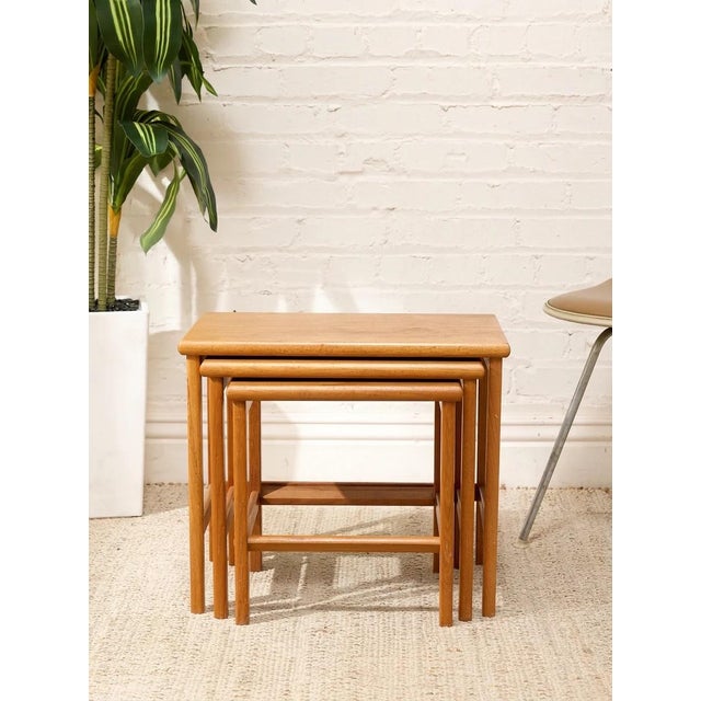 Mid-Century Modern Vintage Teak Nesting Tables For Sale - Image 3 of 8