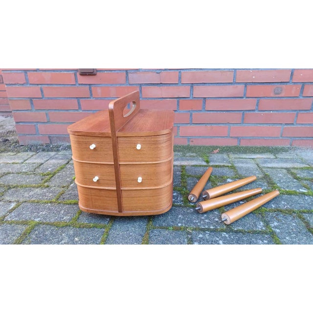 Mid-Century Modern Danish Sewing Box in Teak, 1960s For Sale - Image 3 of 18
