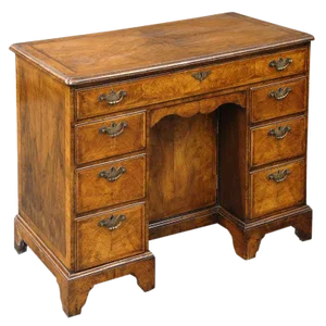 English Walnut Ladies Kneehole Desk