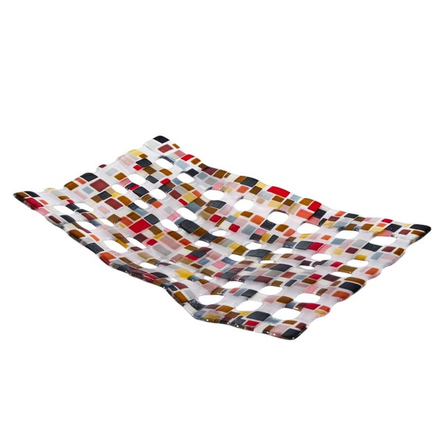 Late 20th Century Renato Foti Large Fused Art Glass Tray For Sale - Image 5 of 8