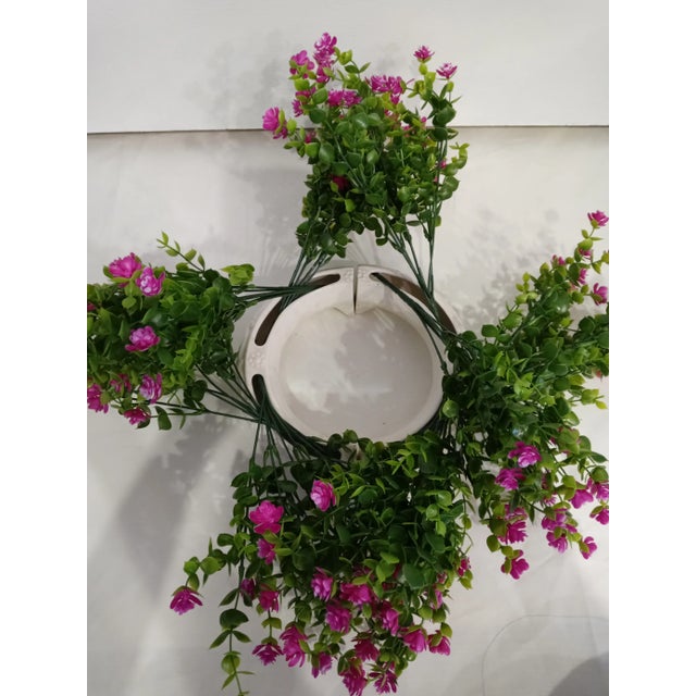 Vintage German Ceramic White Round Tulipiere Vase Vessel Floral Container For Sale - Image 4 of 9