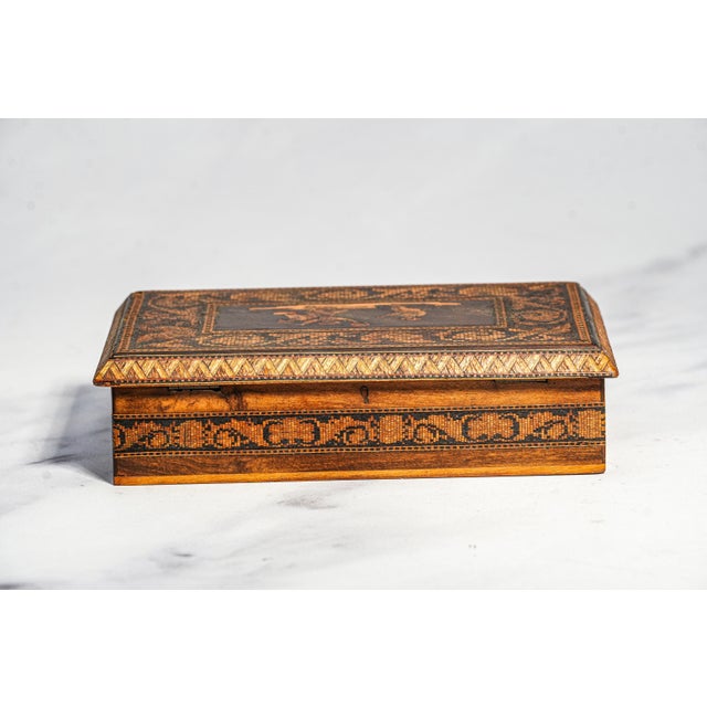 Exceptional Antique Grand Tour Marquetry Wood Box Italian Inlaid Victorian Decorative Home Decor For Sale - Image 11 of 13