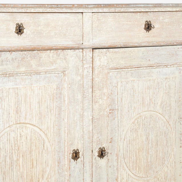 Early 19th Century Original Painted Swedish Tall Pine Sideboard For Sale - Image 10 of 15