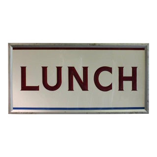 1950s Embossed Metal Lunch Sign For Sale