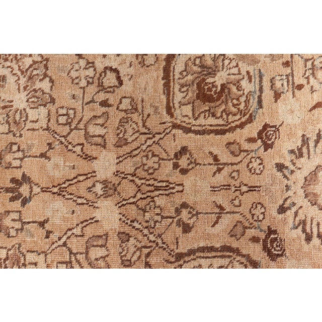 Early 20th Century Authentic Early 20th Century Persian Tabriz Handmade Wool Carpet For Sale - Image 5 of 11