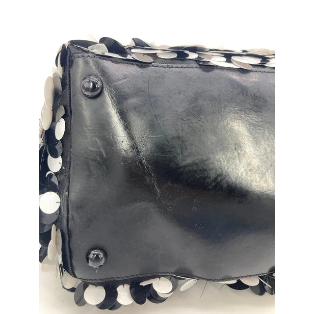 Black Valentino Black and White Paillette Sequin Tote For Sale - Image 8 of 12