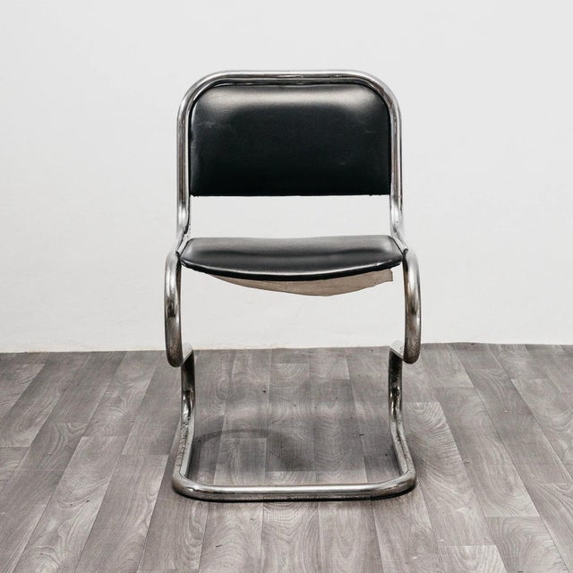 Chromed Steel Cantilever Chairs, 1980s, Set of 4 For Sale - Image 9 of 13