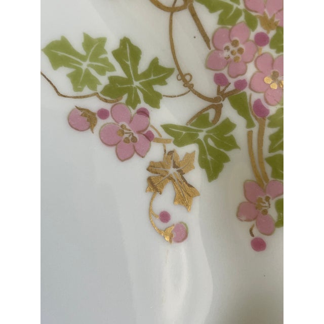 Antique Jean Pouyat Limoges Holly Branch Plate With Heavy Gold For Sale - Image 9 of 10