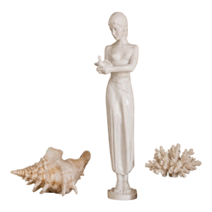 Vintage Rosenthal Blanc De Chine Porcelain Girl With Dove Figure Sculpture