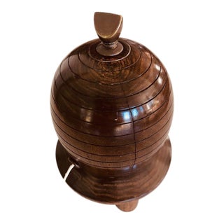 Antique "Beehive" Treen String Holder - Museum /Private Collector Quality For Sale