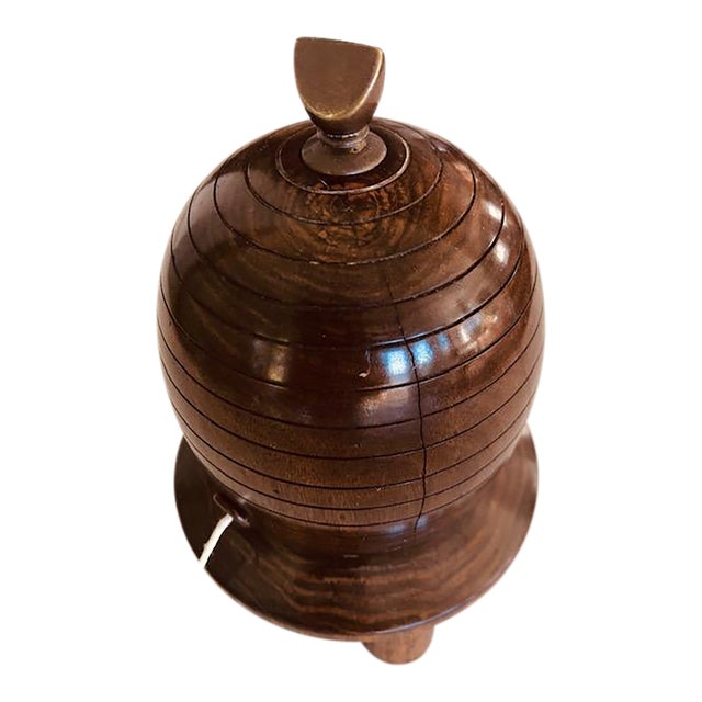 Antique "Beehive" Treen String Holder - Museum /Private Collector Quality For Sale