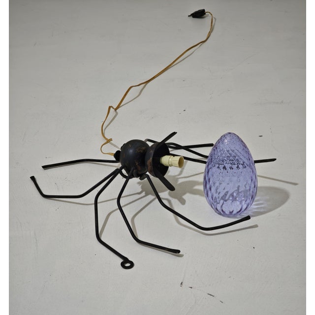 Mid-Century Modern Wall Lamp in Metal and Murano Glass Depicting a Spider, Italy, 1950s For Sale - Image 16 of 17