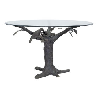 Giacometti Inspired Sculptural Bronze Tree Dining Center Table For Sale