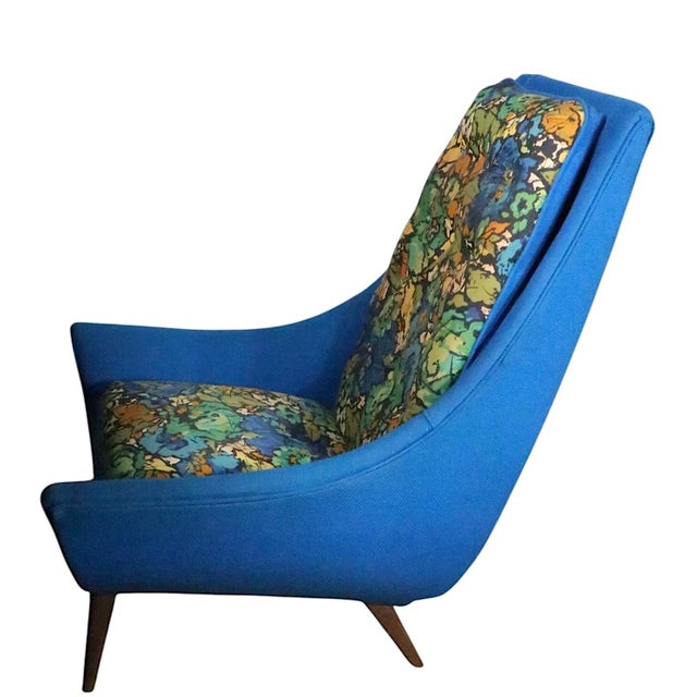 Adrian Pearsall Mid Century High Back Lounge Chair Attributed To Adrian Pearsall for Bassett, Circa 1950/70s For Sale - Image 4 of 12