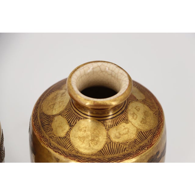 19th Century Pair of Japanese Satsuma Vases For Sale - Image 10 of 12