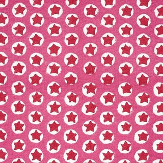 Sample - Schumacher X Molly Mahon Tuk Tuk Fabric in Pink For Sale