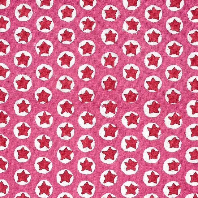Sample - Schumacher X Molly Mahon Tuk Tuk Fabric in Pink For Sale