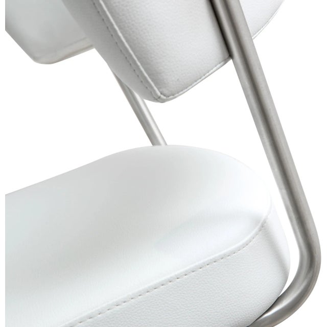 White Cosmo White Steel Bar Stool For Sale - Image 8 of 12