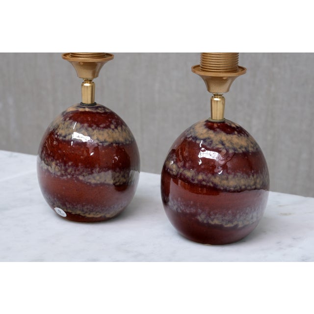 1970s Ceramic Oval Table Lamps by Kent Eriksson for Designhuset, Sweden, 1970s, Set of 2 For Sale - Image 5 of 12