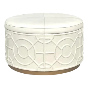 Vintage Regency Currey and Co “Alisa” Leather Storage Ottoman
