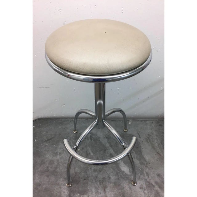 Mid-Century Modern Chrome Swiveling Bar Stool For Sale - Image 12 of 12