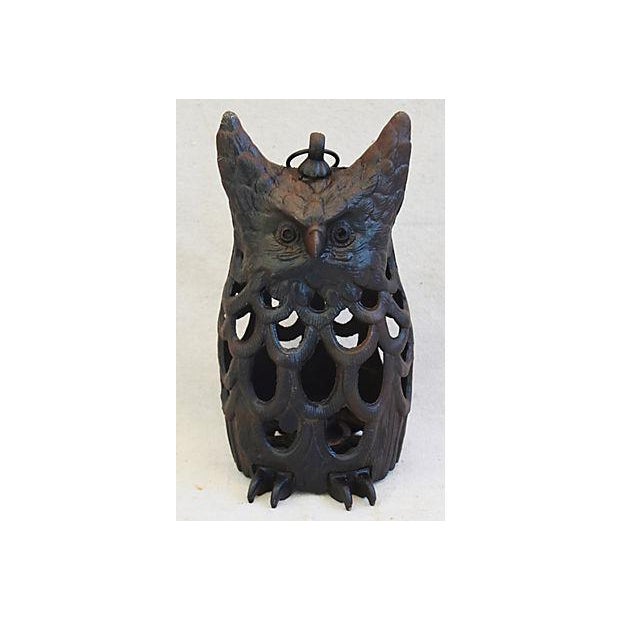 Vintage Cast Iron Owl Candle Garden Lantern Chairish