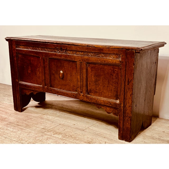 Late 17th Century English Oak Trunk / Chest / Bench For Sale - Image 4 of 7