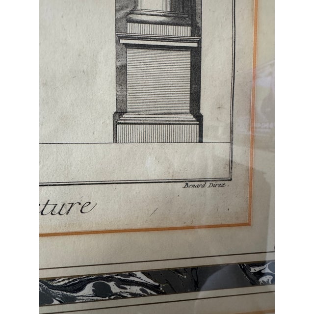 Antique Architectural Engraving “Architecture” – Classical Arch & Column Study – Framed For Sale - Image 4 of 5