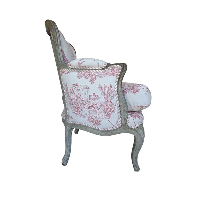 Early 20th Century Pair of French Bergère Chairs For Sale - Image 5 of 5