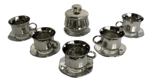 Vintage Mercury Glass Tea/Coffee Set - Set of 12