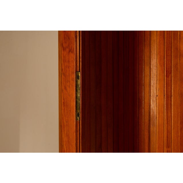 Tambour Folding Screen in Pine by Joamin Baumann for Baumman Fils & Cie, France, 1940 For Sale - Image 13 of 16