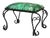 Italian Vintage Iron Stool in a Botanical Fabric by Pierre Frey For Sale