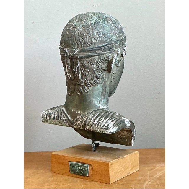 Vintage Classical Greek Style Plaster Bust For Sale - Image 12 of 12
