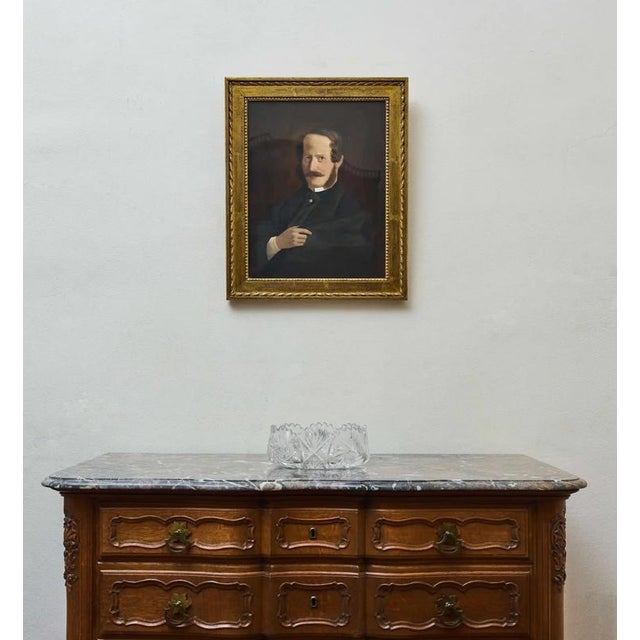 Beige Friedrich Ditmar, Portrait of a Man, Oil on Canvas, Framed For Sale - Image 8 of 9