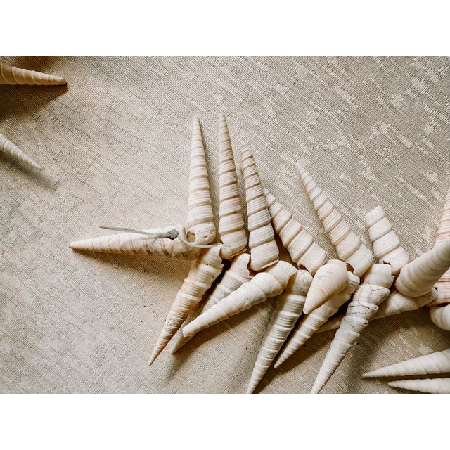 White Vintage Coastal Beach Seashells Holiday Christmas Garland or Table Decor For Sale - Image 8 of 11
