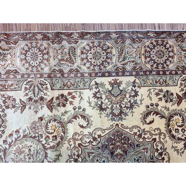 1970s Handmade Vintage Turkish Kayseri Rug 4.3' X 6.7' For Sale In New York - Image 6 of 12