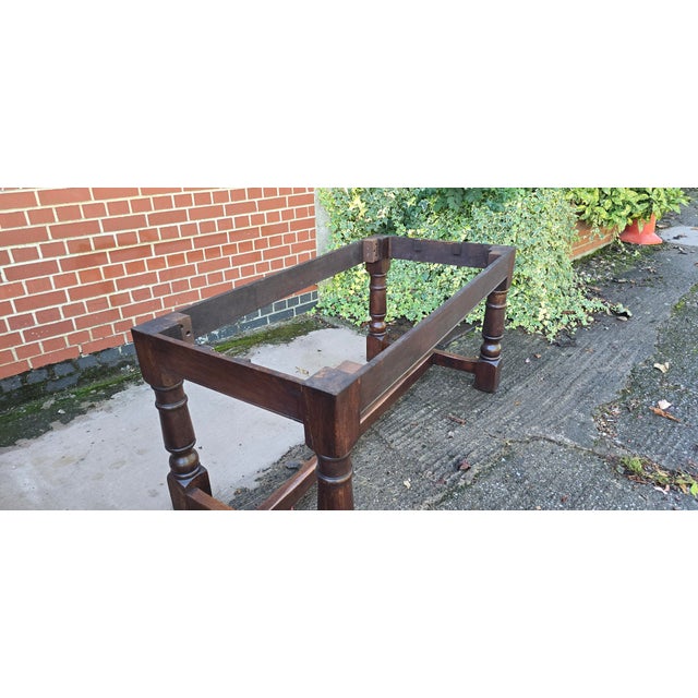 Vintage Farmhouse Kiitchen Refrectory Dining Table in Oak, 1920 For Sale - Image 11 of 18