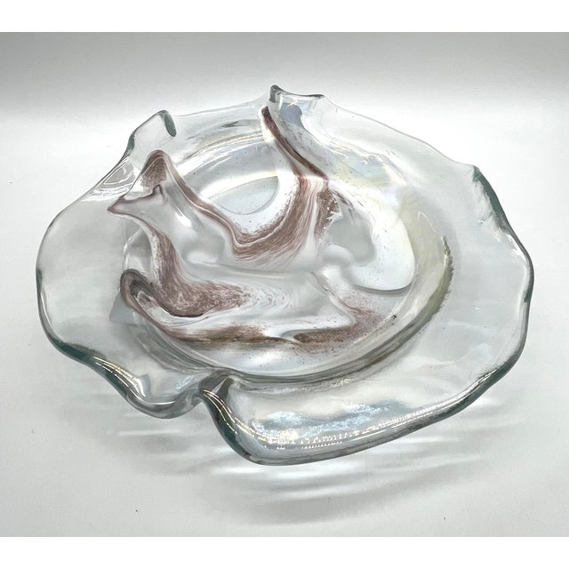 Vintage Iridescent Glass Bowl by Hans Jürgen Richartz for Mathildenhütte, 1970s For Sale - Image 10 of 16