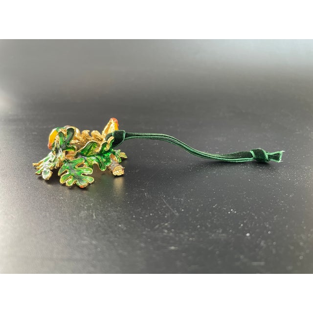 Enameled Oak Leaves & Acorns Wreath Ornament For Sale - Image 4 of 12