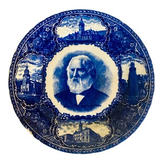 Vintage Used Navy Blue Decorative Plates Chairish