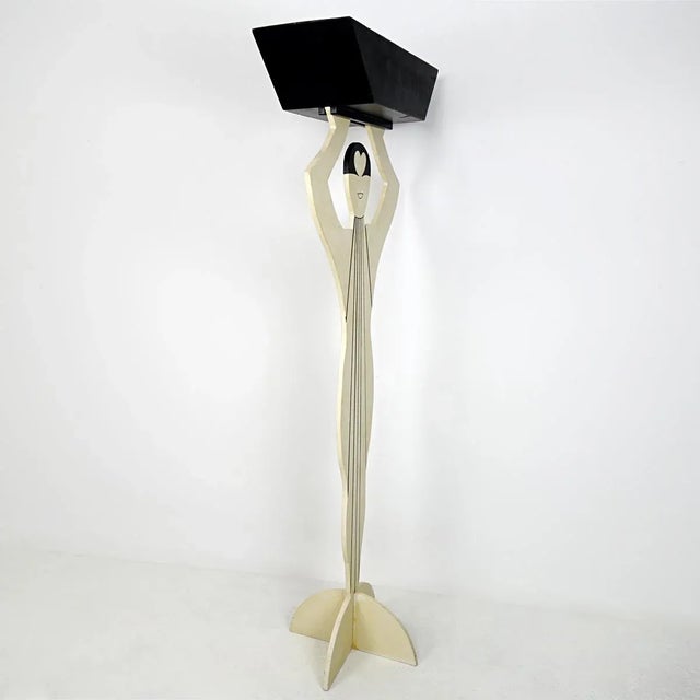 Postmodern Art Deco Style Plant Stand in the Shape of an Elegant Lady For Sale - Image 4 of 10