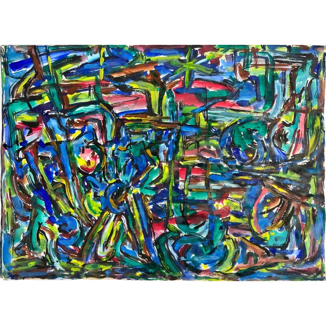 Abstract Expressionism Abstract Expressionist Bay Area Fauvist Oil on Paper - Honora Berg Berkeley 1959 By For Sale - Image 3 of 8