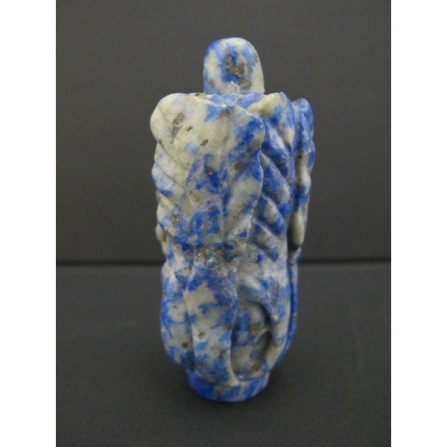 Late 19th Century Chinese Carved Natural Lapis Lazuli Leaves Snuff Bottle For Sale - Image 5 of 10