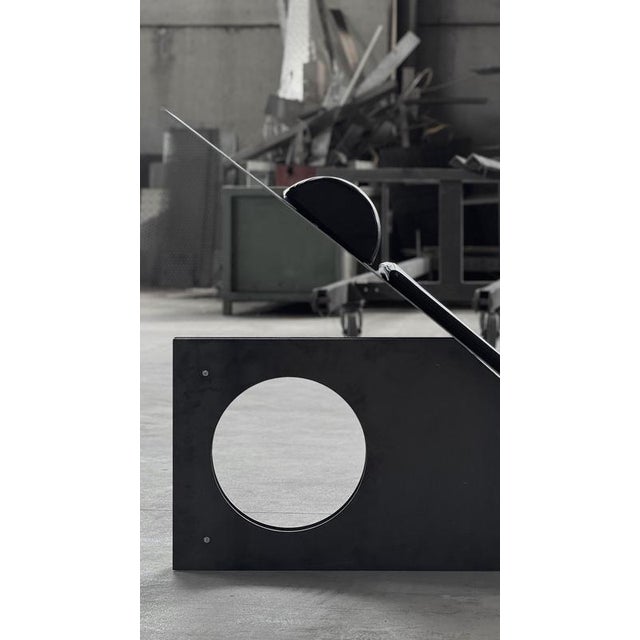 Lineae Chaise Lounge in Blended Iron and Italian Leather by D´ARK Atelier For Sale - Image 6 of 18